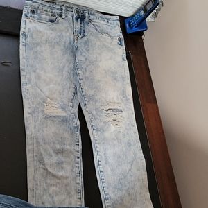 Blue Ripped Knee Jeans W28 and L28